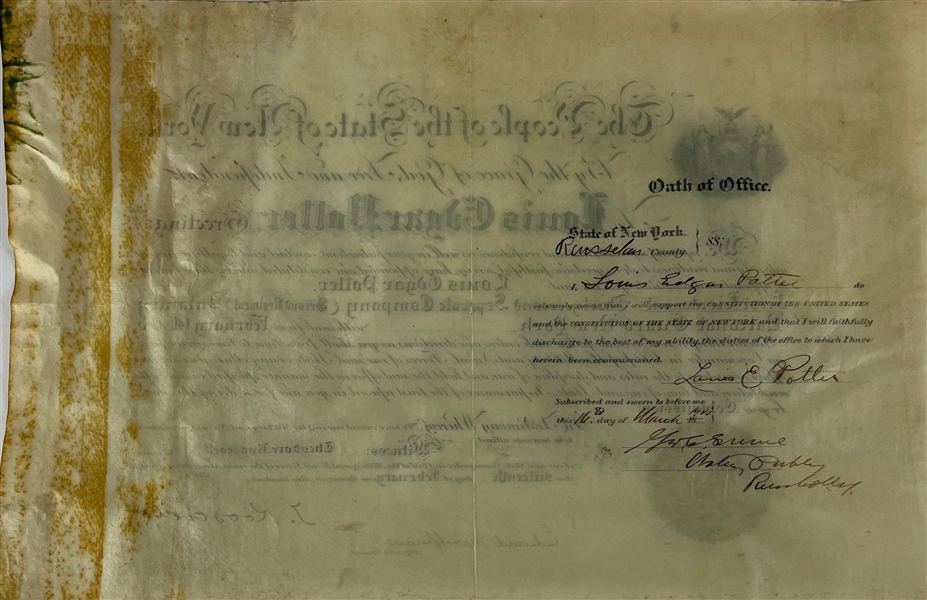 Theodore Roosevelt Signed 1900 National Guard Appointment as Gov of NY! (Third Party Guaranteed)