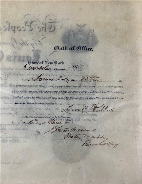 Theodore Roosevelt Signed 1900 National Guard Appointment as Gov of NY! (Third Party Guaranteed)