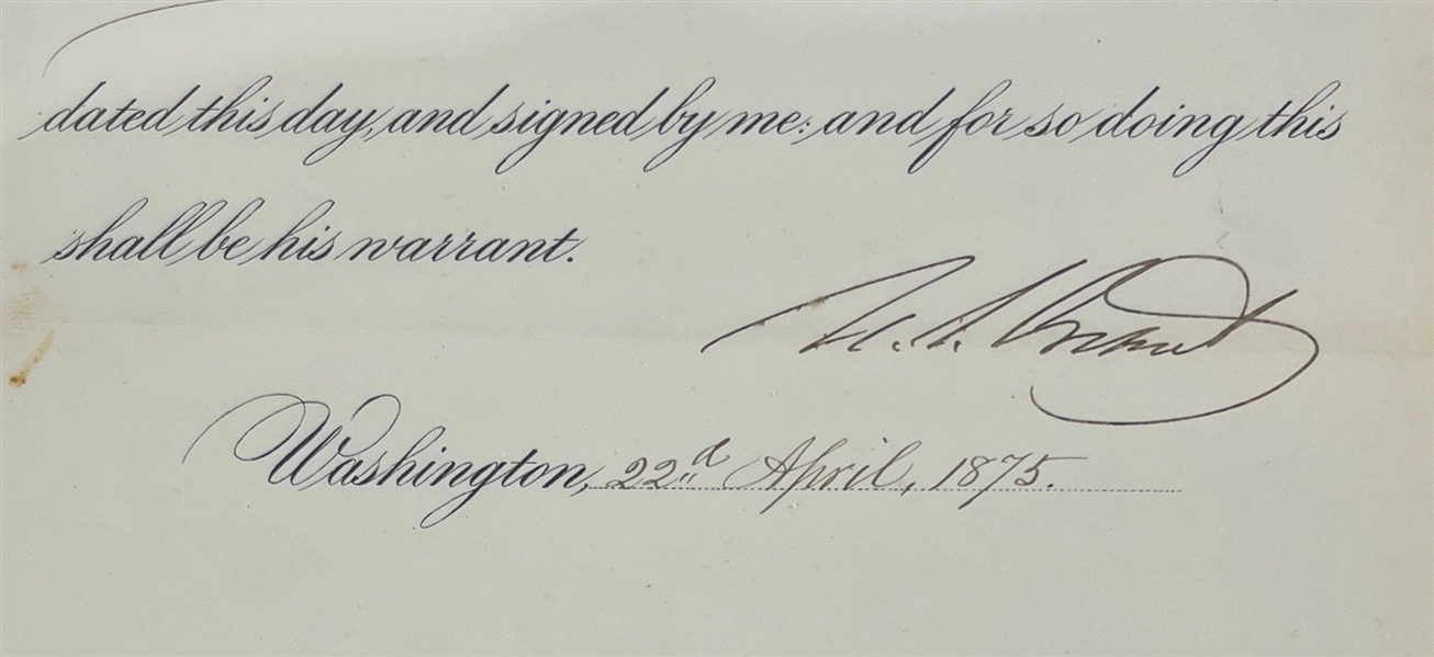 Ulysses S. Grant Signed 1875 Presidential Pardon (Third Party Guaranteed)
