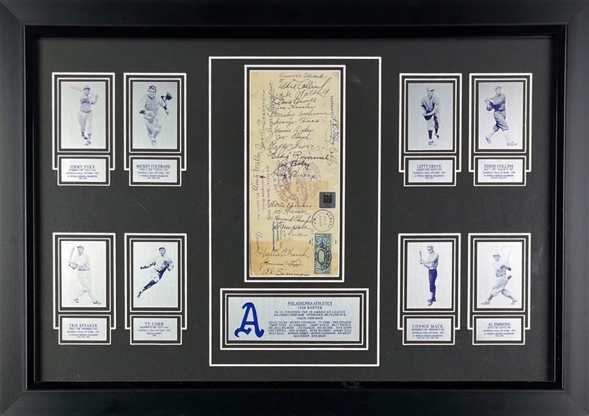 1928 Philadelphia A's Signed Envelope Display with Ty Cobb, Tris Speaker, Connie Mack, etc. (Third Party Guaranteed)