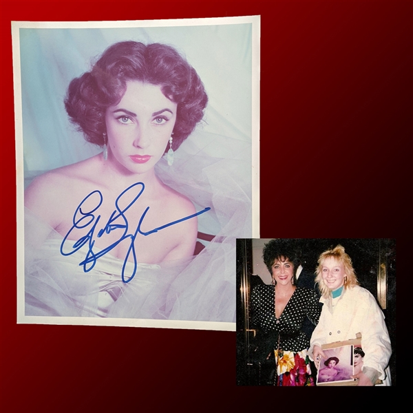 Elizabeth Taylor Superb In-Person Signed 8 x 10 Color Photograph with Detailed Provenance! (Beckett/BAS LOA)
