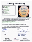 Willie Mays Signed Vintage N.L. Baseball (Giles Pres) (JSA LOA)