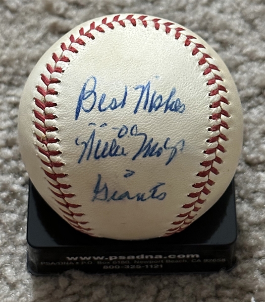 Willie Mays Signed Vintage N.L. Baseball (Giles Pres) (JSA LOA)