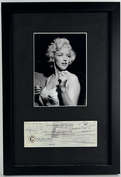 Marilyn Monroe Signed 1960 Business Bank Check in Custom Framed Display (Beckett/BAS LOA)