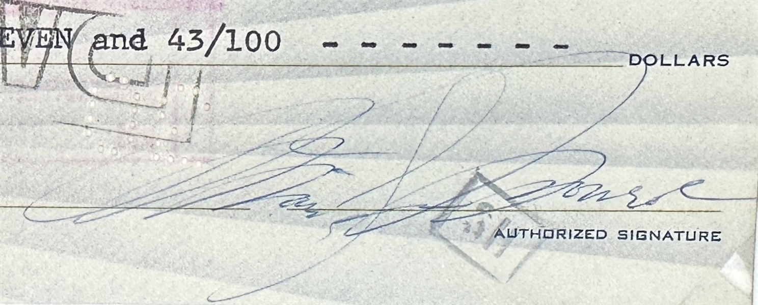 Marilyn Monroe Signed 1960 Business Bank Check in Custom Framed Display (Beckett/BAS LOA)