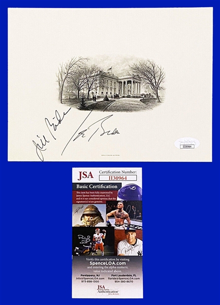 President Joe Biden & Jill Biden Signed 8x6 White House Engraving Card! (JSA)