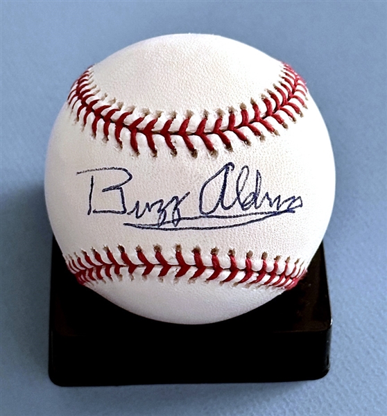 Astronaut BUZZ ALDRIN Signed Official ML Baseball With EXACT Signing Photo! * JSA LOA 