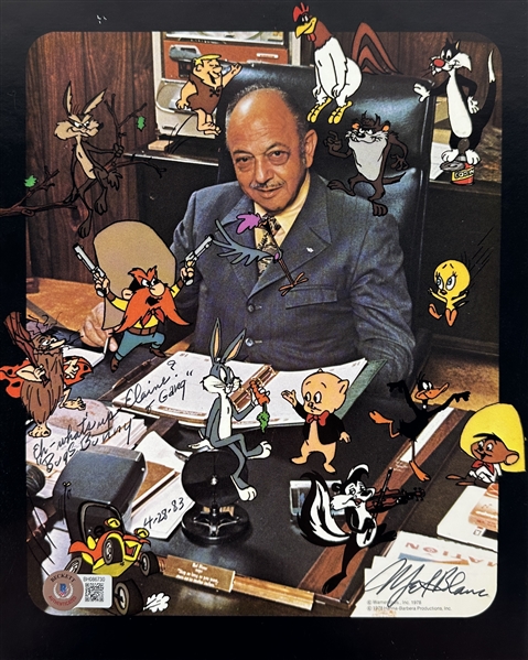 Mel Blanc Signed 8 x 10 Color Photograph with Looney Tunes Characters (Beckett/BAS)