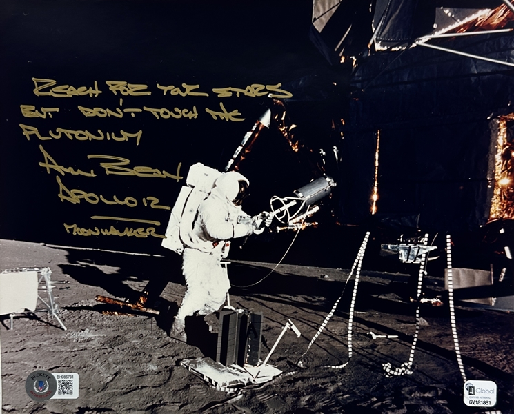 Apollo 12: Alan Bean Signed & Inscribed 8 x 10 Color Photo while on The Moon! (Beckett/BAS)