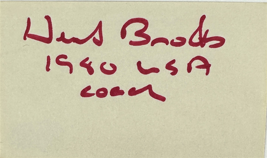 Miracle on Ice: Herb Brooks Signed 3 x 5 Index Card with 1980 USA Coach Inscription (Beckett/BAS)
