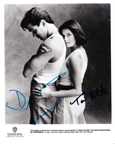 Dean Cain & Teri Hatcher Signed 8x10 Publicity Photo from 1994 for Lois & Clark  (Third Party Guaranteed)