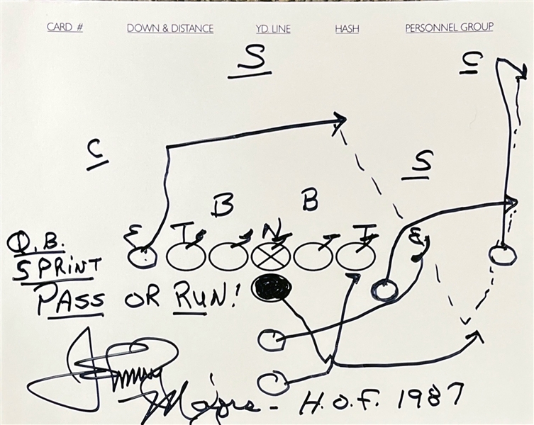 Johnny Majors Lot of Two (2) Hand Drawn & Signed Football Plays (Beckett/BAS)