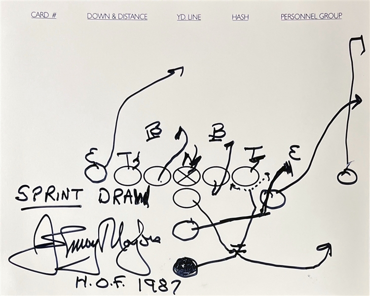 Johnny Majors Lot of Two (2) Hand Drawn & Signed Football Plays (Beckett/BAS)