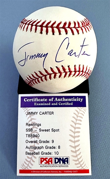 President Jimmy Carter Full Signature M.L. Baseball! PSA/DNA Graded!
