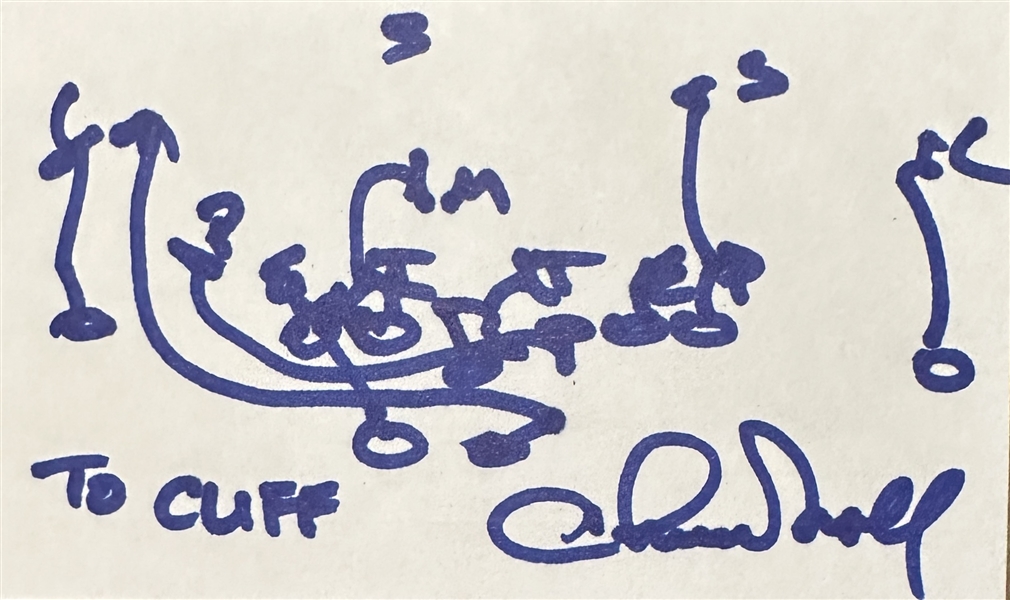 Chuck Noll Hand Drawn & Signed Football Play (Beckett/BAS)