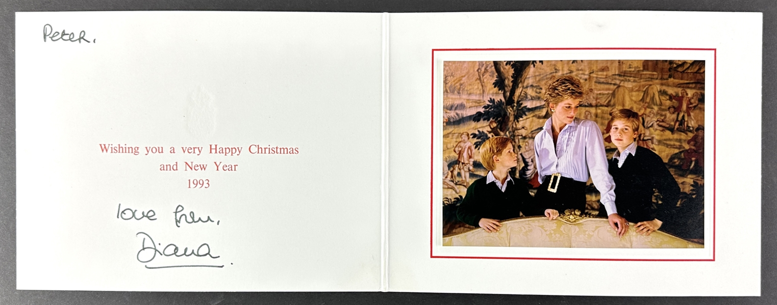 Princess Diana Hand Signed & Inscribed 1993 Royal Holiday Card (Beckett/BAS LOA)