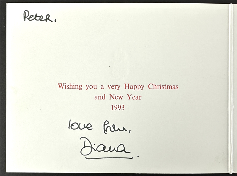 Princess Diana Hand Signed & Inscribed 1993 Royal Holiday Card (Beckett/BAS LOA)