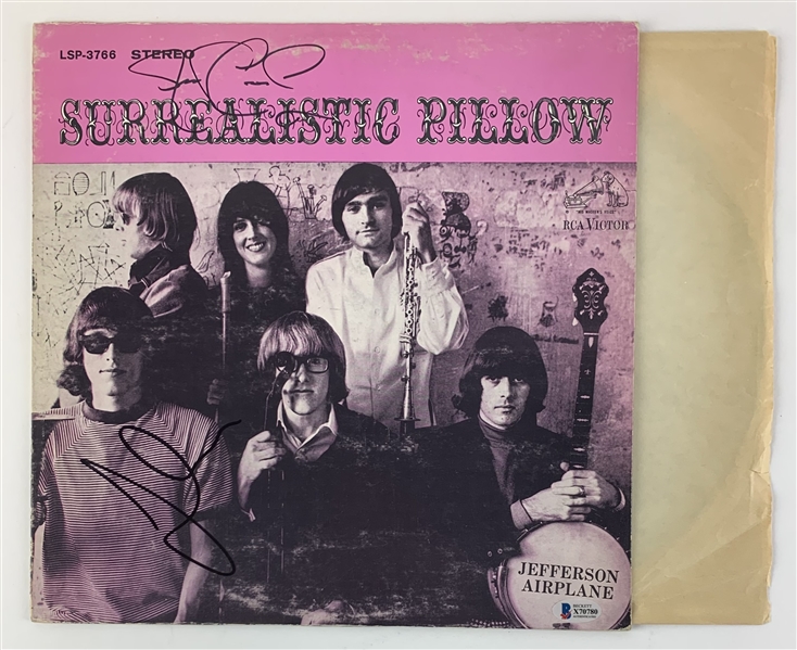 Jefferson Airplane: Jack Casady & Jorma Kaukonen Lot of Two (2) Dual Signed Surrealistic Pillow Albums (Beckett/BAS)