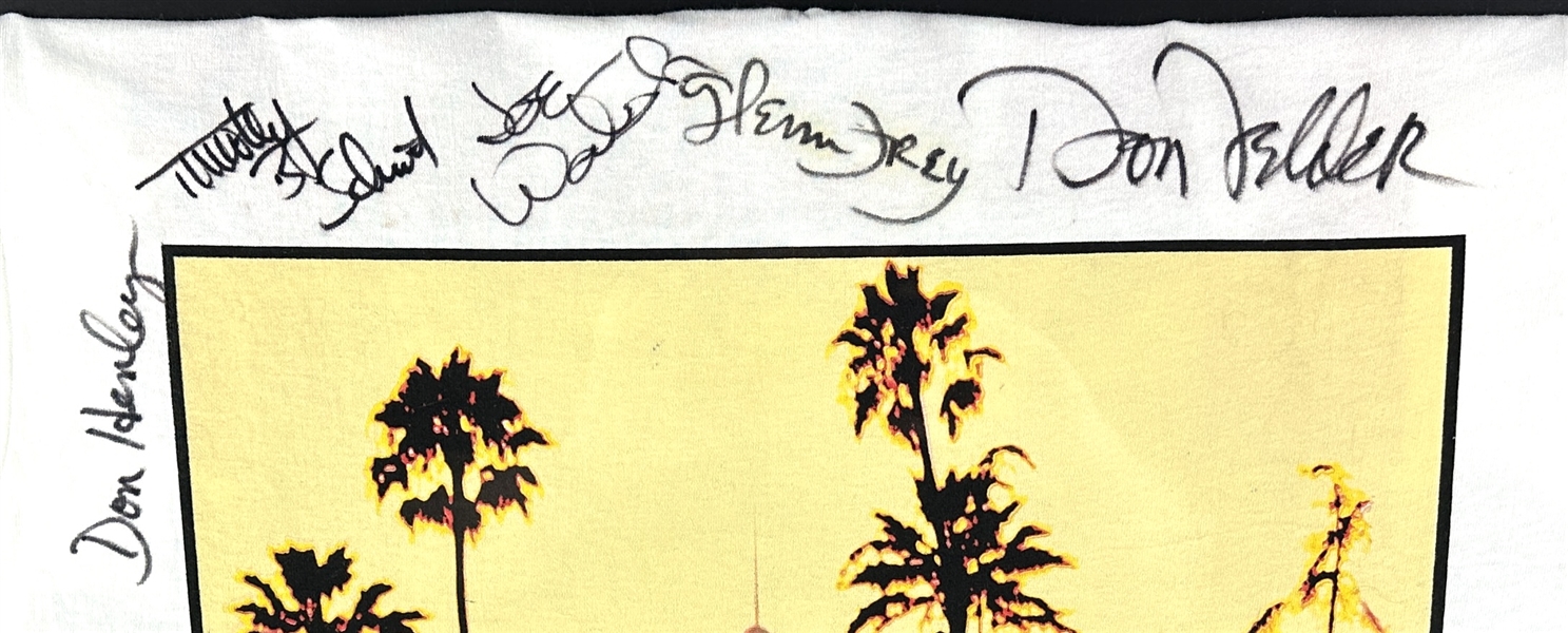 The Eagles Group Signed Hotel California T-Shirt (5 Signatures)(PSA/DNA)