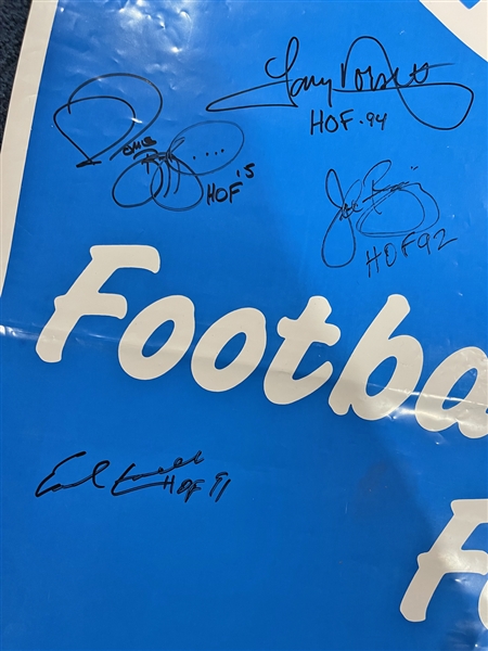 Amazing Pro Footballl Hall of Fame Running Back Legends Multi-Signed 36 x 56 Festival Banner with 17 Signatures Incl. Emmitt, Sanders, Bettis, etc.! (Third Party Guaranteed)