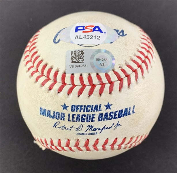 Manny Machado Game Used & Signed OML Baseball :: Used 9-04-2022 SD vs LAD :: Ball Pitched to & Fouled Off by Machado (MLB Holo & PSA/DNA)