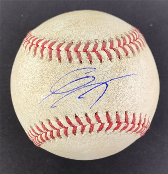 Gavin Lux Game Used & Signed OML Baseball :: Used 4-25-2021 CHC vs LAD :: Ball Pitched to Lux! (MLB Holo & PSA/DNA)