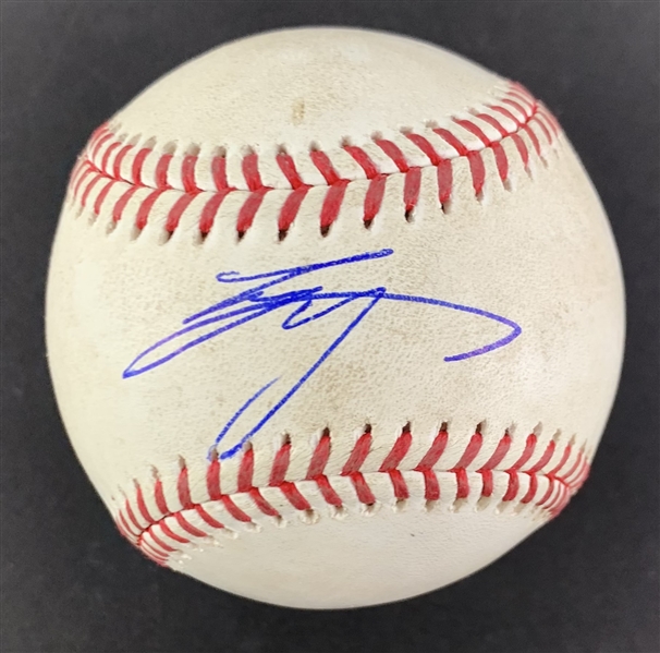 Shohei Ohtani Game Used & Signed OML Baseball :: Used 9-21-2021 HOU vs LAA :: Pitched to Ohtani! (45th HR Game/MVP Season) (MLB Holo & PSA/DNA)