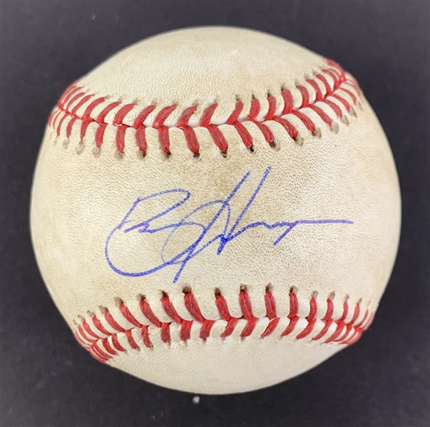 Bryce Harper Game Used & Signed OML Baseball :: Used 8-07-2012 HOU vs WSH :: Ball Pitched to Harper (Rookie Season)(MLB Holo & PSA/DNA)