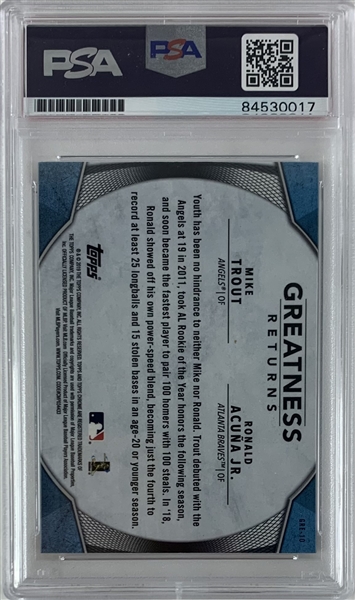 Trout & Acuna Dual Signed 2019 Topps Chrome TC (PSA/DNA Encapsulated)