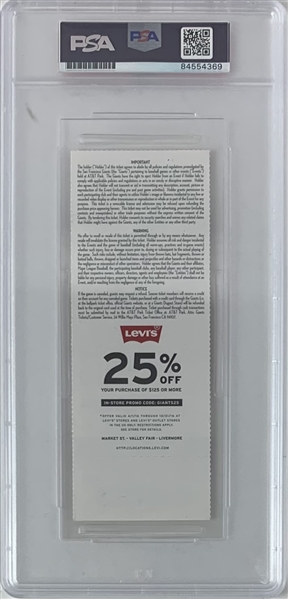 Vin Scully Signed 2016 SFG Ticket w/ Auto Mint 9! :: Scully's Final Game! (PSA/DNA Encapsulated)