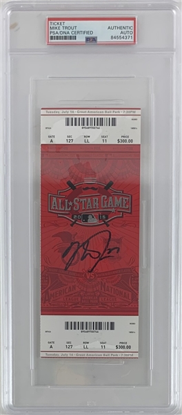 Mike Trout Signed 2015 All Star Game Ticket :: Trout All-Star MVP Performance! (PSA/DNA Encapsulated)