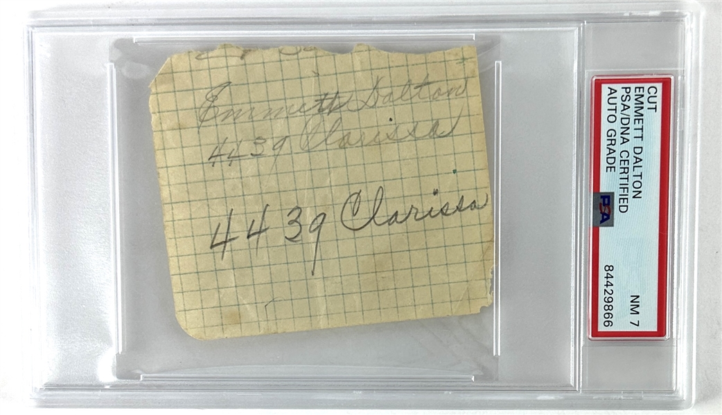 The Reformed Outlaw: Emmett Dalton RARE Signed Note Page (PSA/DNA Encapsulated)