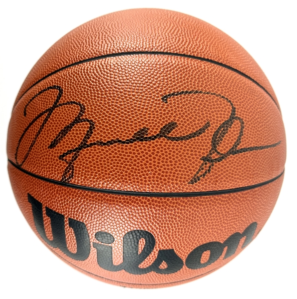 Michael Jordan Signed Wilson Official Jet Leather Basketball (UDA COA, PSA/DNA LOA & Beckett/BAS LOA)