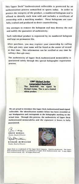 Michael Jordan Signed Wilson Official Jet Leather Basketball (UDA COA, PSA/DNA LOA & Beckett/BAS LOA)