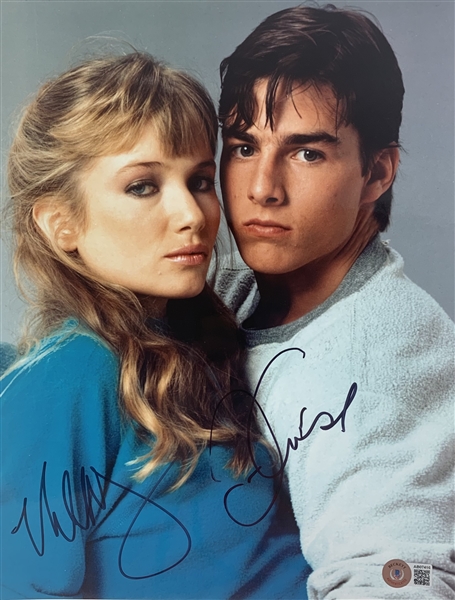 Risky Business: Tom Cruise & Rebecca De Mornay Signed 11 x 14 Color Photo (Beckett/BAS LOA)