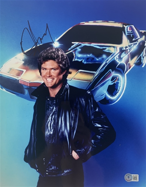 David Hasselhoff Signed 11 x 14 Color Photo from Knight Rider (Beckett/BAS)