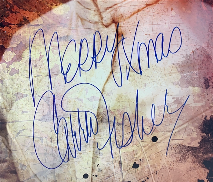 Carrie Fisher Signed 16 x 20 Official Pix Photograph with Holiday Inscription! (Beckett/BAS LOA)
