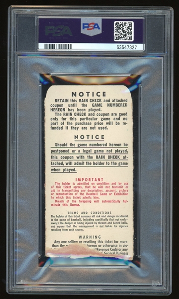 1951 World Series Ticket Stub :: Mantle First W/S Hit/Injured (PSA/DNA)