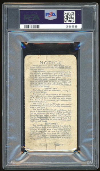 1959 World Series GM 1 Ticket Stub :: Koufax W/S Debut (PSA/DNA)