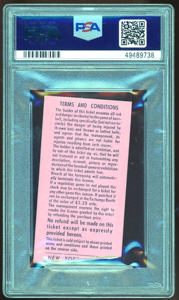 1955 NY Yankees Ticket Stub :: Mantle's First Dead Center HR (PSA/DNA)
