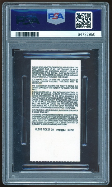Jose Canseco Signed 1988 Brewers Ticket Stub :: Canseco's 40/40 Club Game! (PSA/DNA)