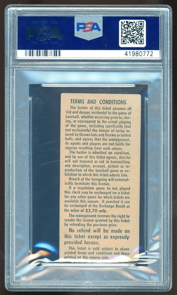 1959 NY vs Boston Ticket Stub :: Mantle HR #272-273 (PSA/DNA)