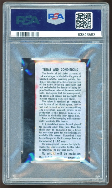 1961 Yankees vs. Indians Ticket Stub :: Mantle HR #372 (PSA/DNA)