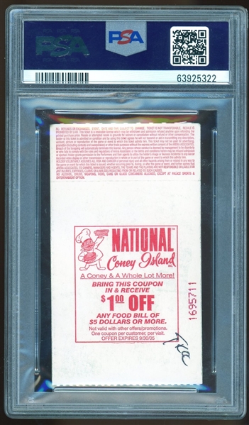2003 Lebron James Pro Debut NBA Preseason Game 1 Ticket (PSA/DNA)