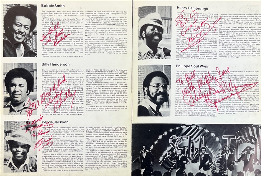 The Spinners: Group Signed 1976 Tour Program (Epperson/REAL LOA)