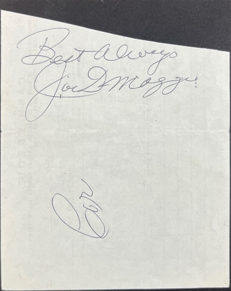 Joe DiMaggio Signed Lot of 5 w/ Memorial Pamphlet & Memorabilia (Third Party Guaranteed)