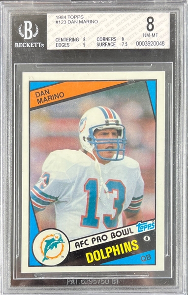 Dan Marino 1984 Topps #123 :: BAS NM-MT 8 (Beckett/BAS Encapsulated)