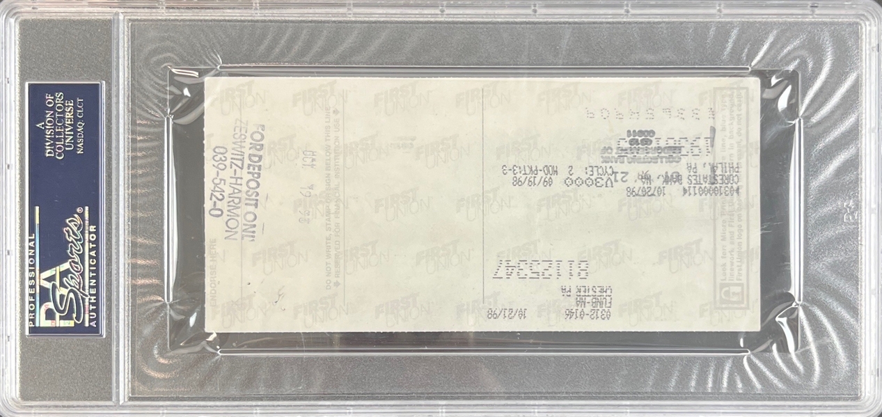 Chuck Bednarik Signed Bank Check (PSA/DNA Encapsulated)
