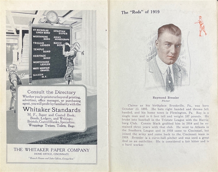 The Reds of 1919 Souvenir Book :: Year of The Black Sox Scandal! 