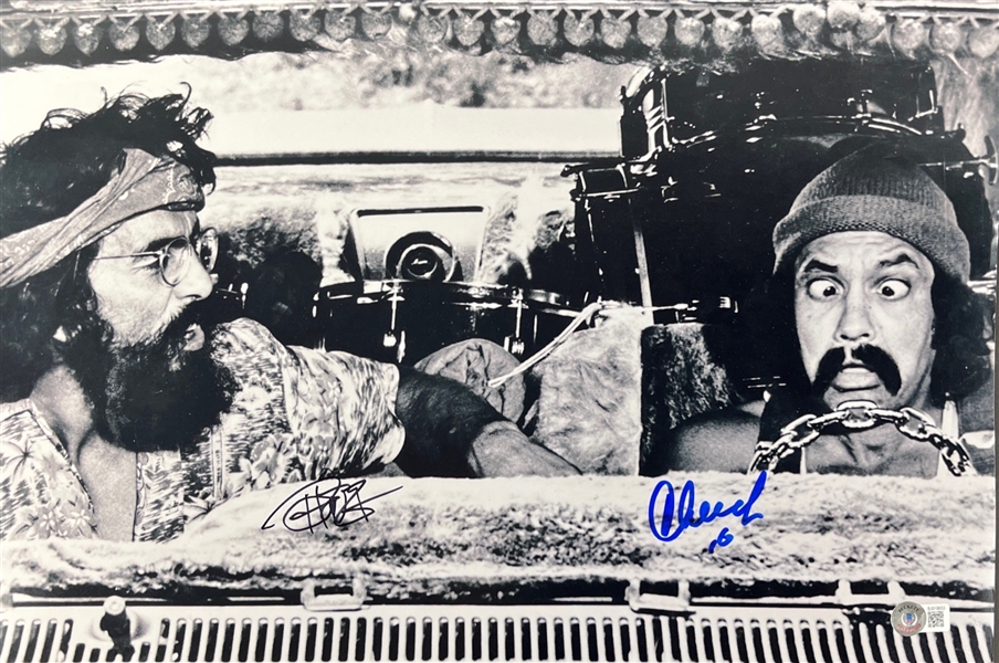 Cheech & Chong Signed Lot of Two (2) 12" x 18" Photos (Beckett/BAS)